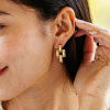 Capucine De Wulf Pathway Post Small Link Earrings, Yellow Gold Plated