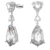 Swarovski Mesmera Mixed Cuts Drop Earrings, White and Rhodium Plated
