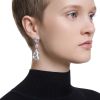 Swarovski Mesmera Mixed Cuts Drop Earrings, White and Rhodium Plated