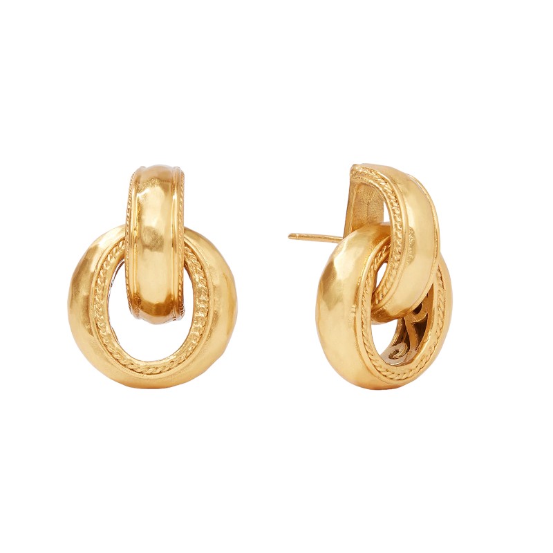 Julie Vos Cannes Doorknocker Earrings, Yellow Gold Plate