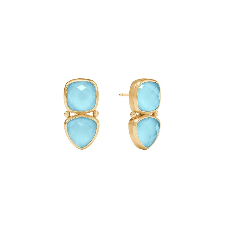Julie Vos Aquitaine Midi Earrings, Iridescent Capri Blue