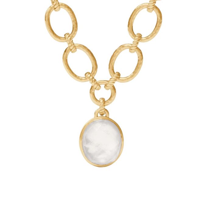 Julie Vos Nassau Statement Necklace, Iridescent Clear Crystal