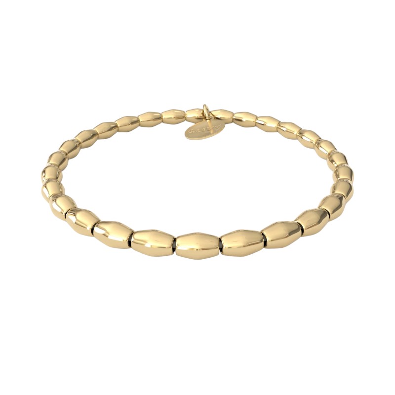 &Livy Creda Shiny Yellow Gold Plated Smooth Stretch Bracelet