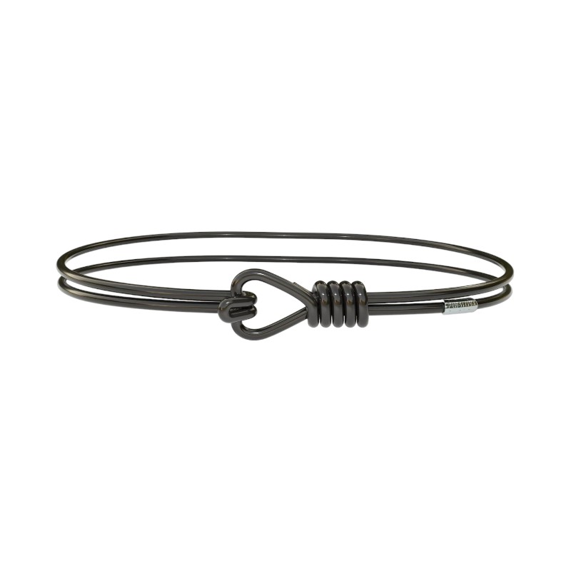 &Livy Metalystic Love Knot Platinum Black Bangle Bracelet, Small ...