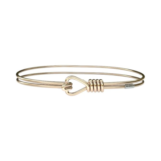 &Livy Metalystic Love Knot Silver Platinum Tone Bangle Bracelet, Small