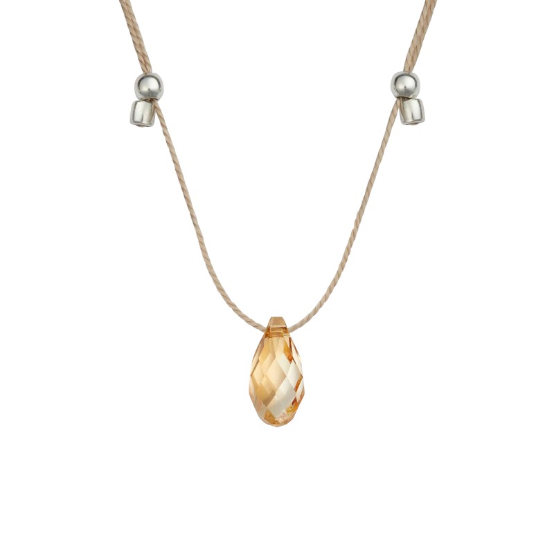 &Livy Hyevibe Light Prism Crystal Slider Necklace, Silver and Gold Shade