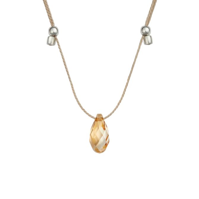 &Livy Hyevibe Light Prism Crystal Slider Necklace, Silver and Gold Shade