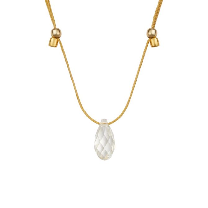 &Livy Hyevibe Light Prism Crystal Slider Necklace, Yellow Gold Plated and Silver Shade