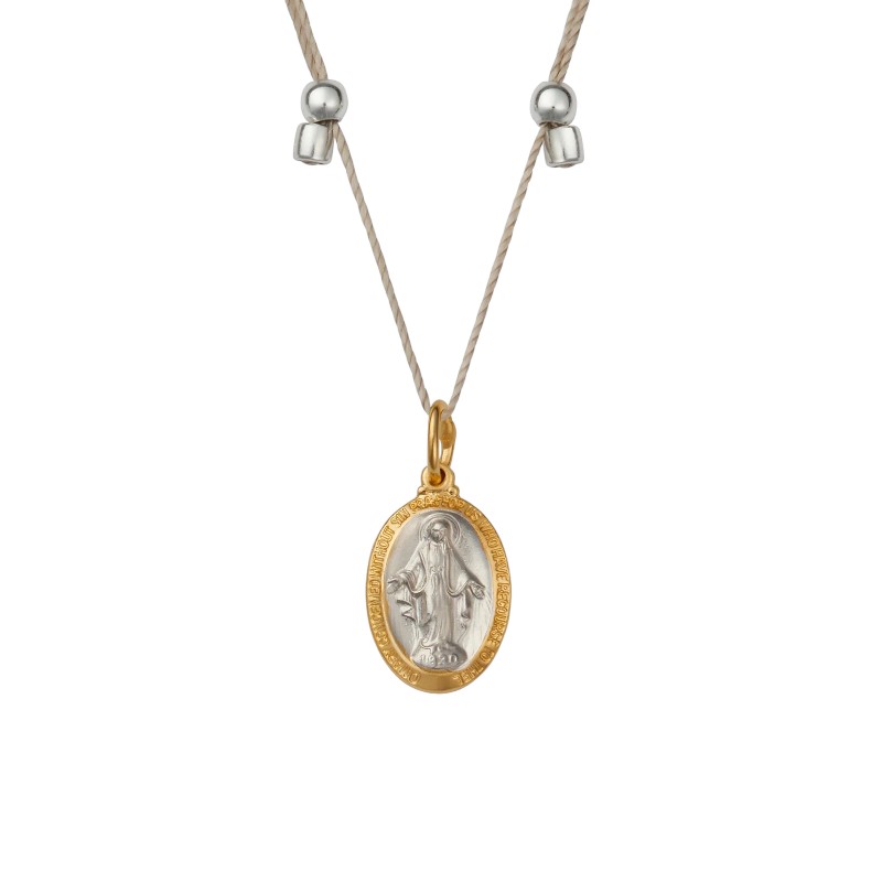 &Livy Higher Power Mother Mary Necklace, Two Tone on Silver Tone