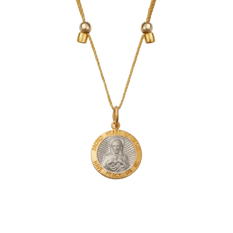 &Livy Higher Power Jesus Necklace, Two Tone on Gold Tone