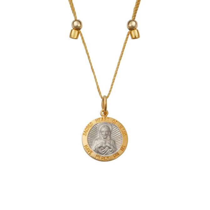 &Livy Higher Power Jesus Necklace, Two Tone on Gold Tone