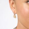 Julie Vos Laurel Hoop and Charm Earrings, Cubic Zirconia