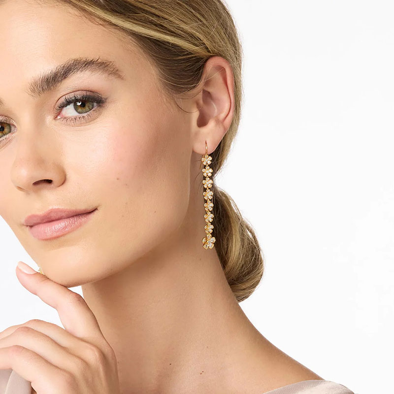 Julie Vos Laurel Tier Earrings, Cubic Zirconia