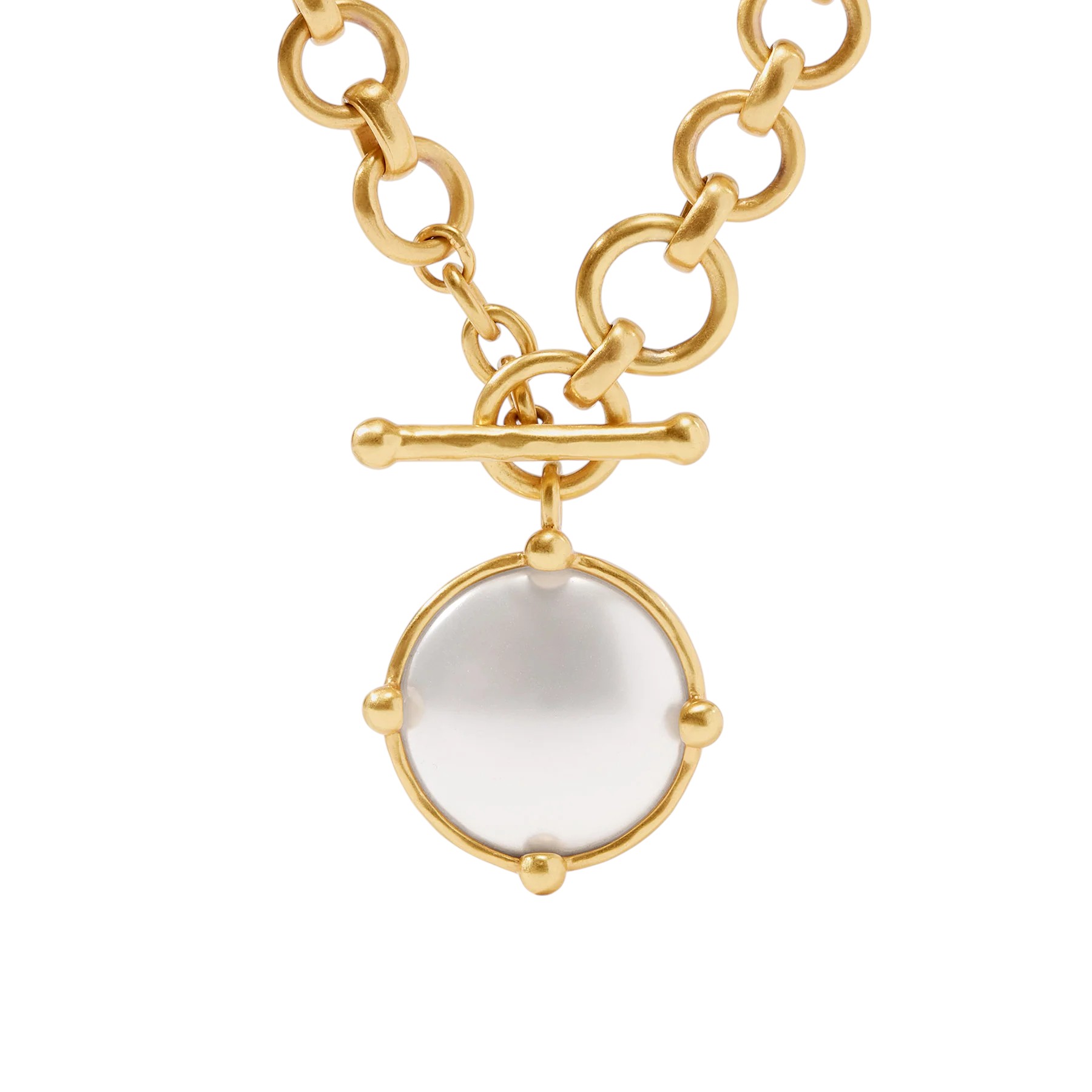 Julie Vos Gold Plated Honeybee Demi Necklace, White Pearl