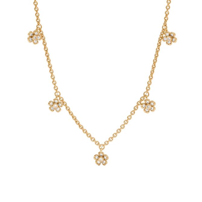 Julie Vos Laurel Delicate Charm Necklace, Cubic Zirconia