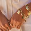 Kendra Scott Brynne Yellow Gold Plated Shell Charm Bracelet in Multi Mix