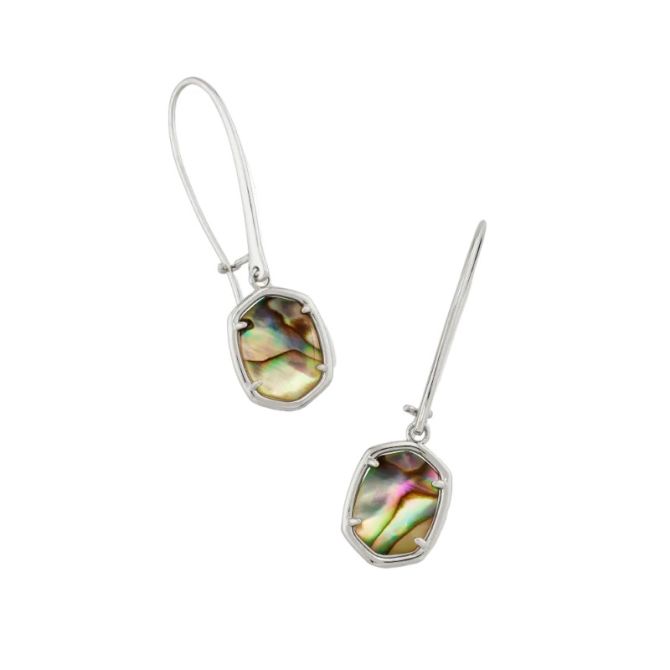 Kendra Scott Daphne Silver Wire Drop Earrings in Abalone