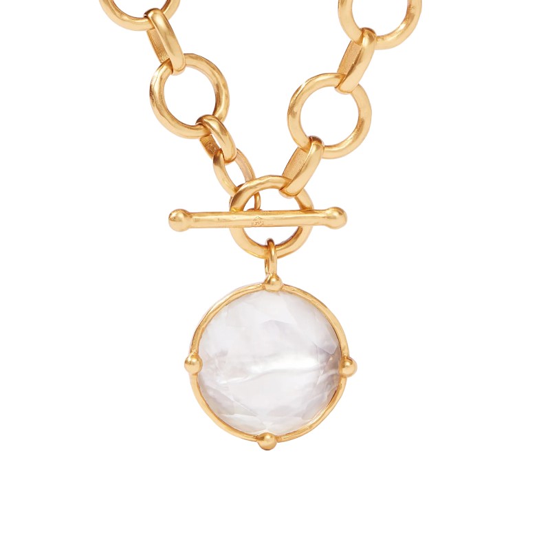 Julie Vos Honeybee Statement Necklace, Iridescent Clear Crystal and Regular Length