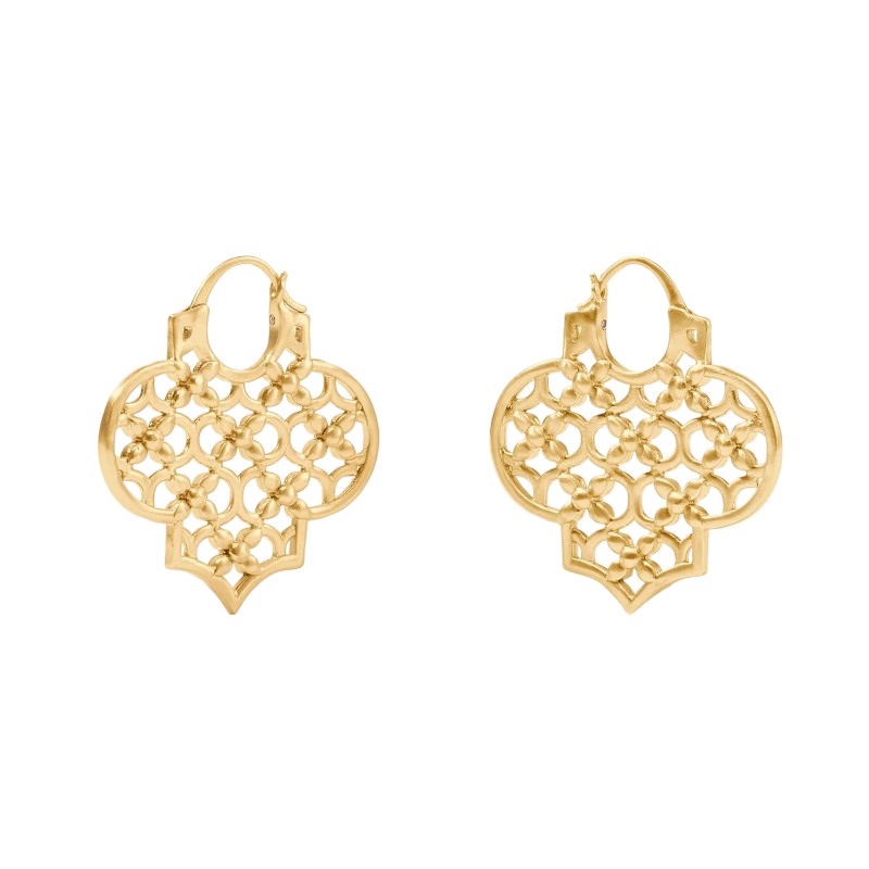 Julie Vos Helene Statement Hoop Earrings, Yellow Gold Plated