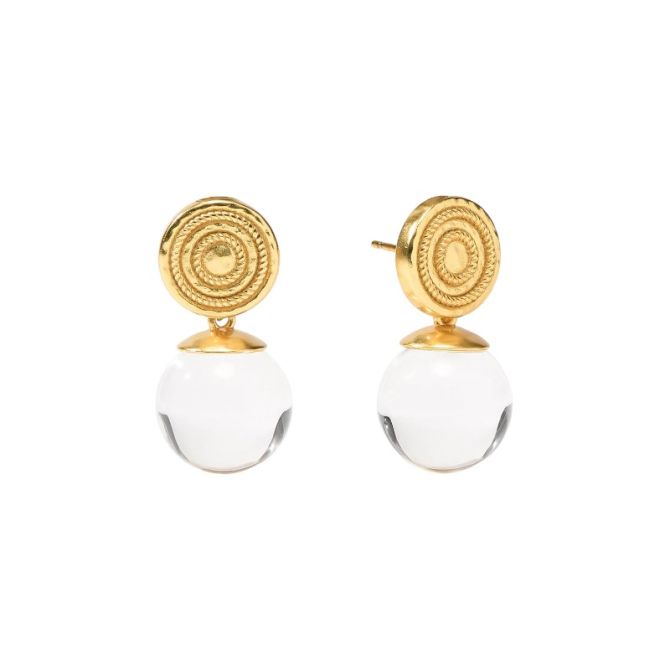 Julie Vos Madison Earrings, Clear