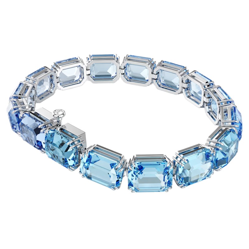 Swarovski Millenia Octagon Cut Tennis Bracelet, Blue Color Gradient and Rhodium Plated
