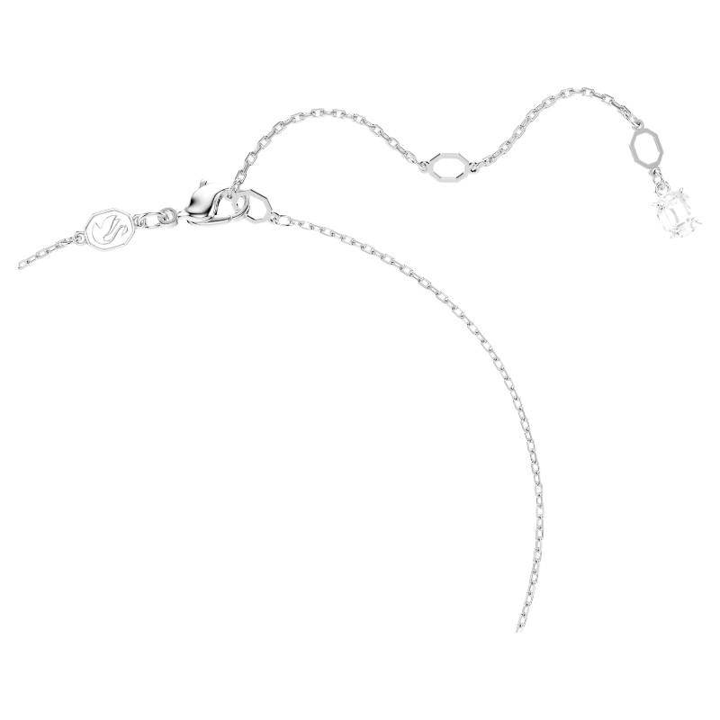 Swarovski Hyperbola Mixed Metal Cuts Twist Pendant Necklace, White and Rhodium Plated