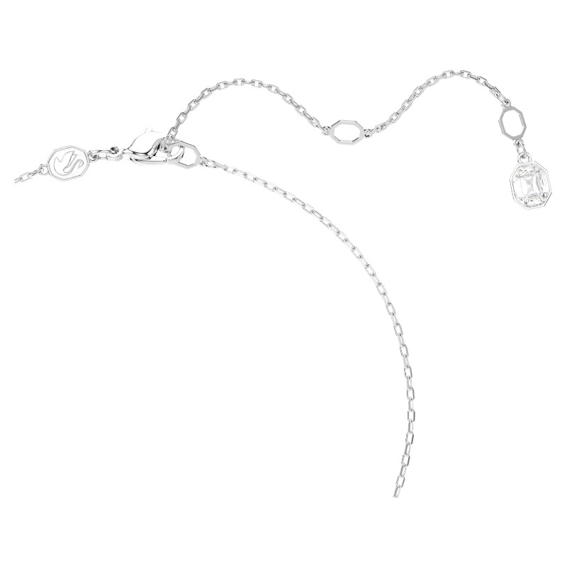 Swarovski Constella Round Cut Pave Pendant Necklace, White and Rhodium Plated