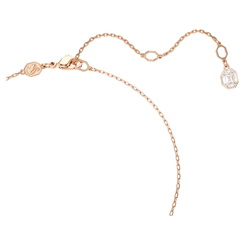 Swarovski Constella Round Cut Pendant Necklace, White and Rose Gold Tone Plated