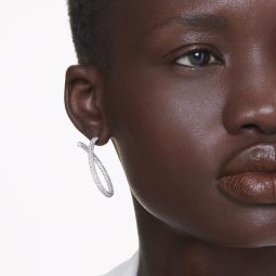 Swarovski Hyperbola Infinity Hoop Earrings, White and