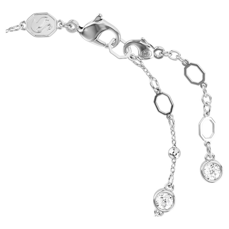 Swarovski Imber Round Cut Bracelet, White and Rhodium Plated