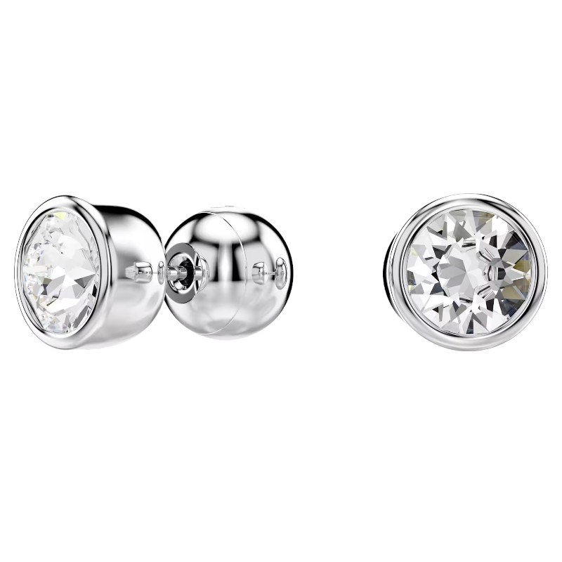 Swarovski Imber Round Cut Stud Earrings, White and Rhodium Plated