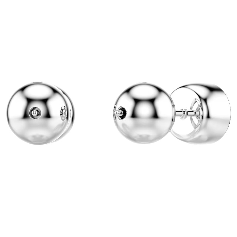 Swarovski Imber Round Cut Stud Earrings, White and Rhodium Plated