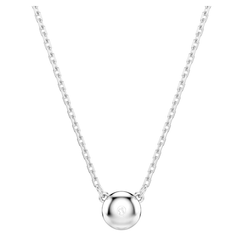 Swarovski Imber Round Cut Pendant Necklace, White and Rhodium Plated