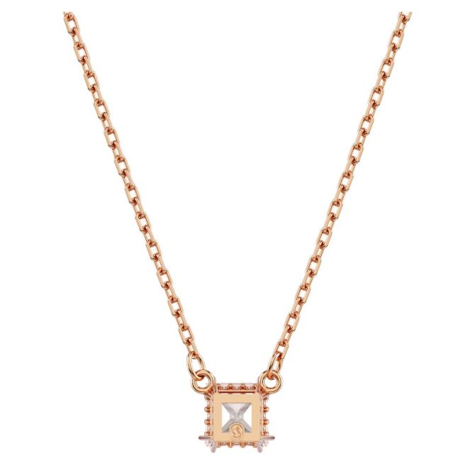 Swarovski Stilla Square Cut Pendant Necklace, White and Rose
