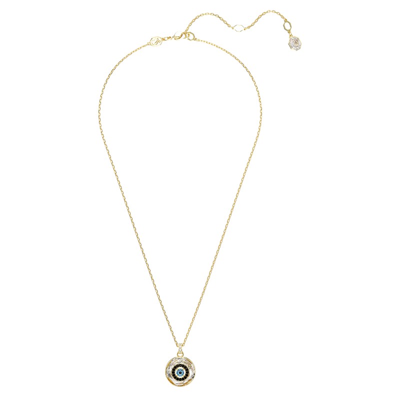 Swarovski Symbolica Evil Eye Small Pendant Necklace, Multicolored and Yellow Gold Tone Plated