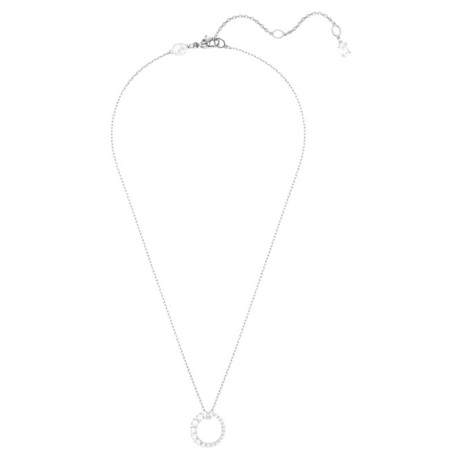 ネックレス・ペンダント SWAROVSKI Matrix rhodium crystal pearl necklace 5693897 Matrix pendant, Crystal pearl, Round cut, White, Rhodium