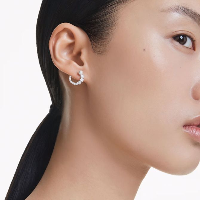 beads pierced earrings whitemix 完売品 Whitney Chevron Beaded Fringe Earrings Muted Rainbow – INK+