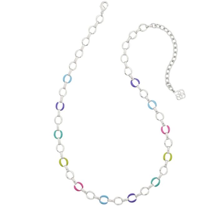 Kendra Scott Kelsey Silver Tone Chain Necklace in Multi Mix