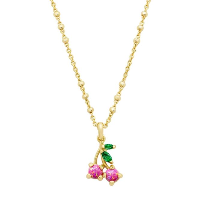 Kendra Scott Yellow Gold Tone Necklace in Cherry
