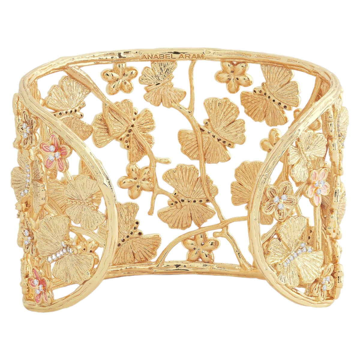 Anabel Aram Jewelry Butterfly Cuff Bracelet, Yellow Gold Plated