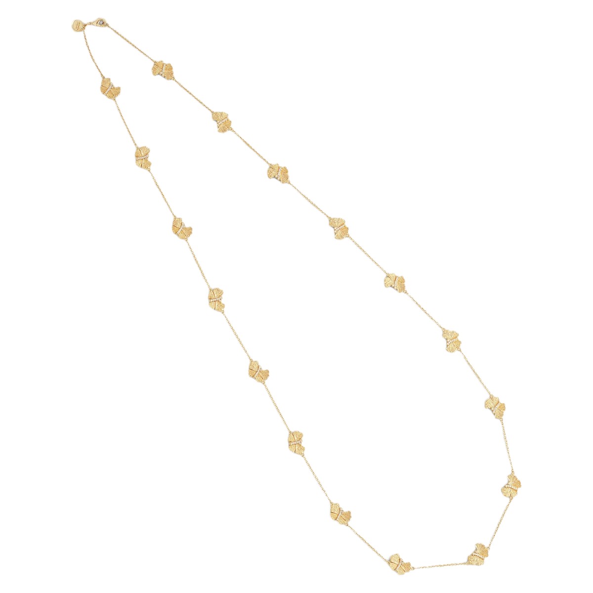 Anabel Aram Jewelry Butterfly Long Station Necklace, Yellow Gold Plated