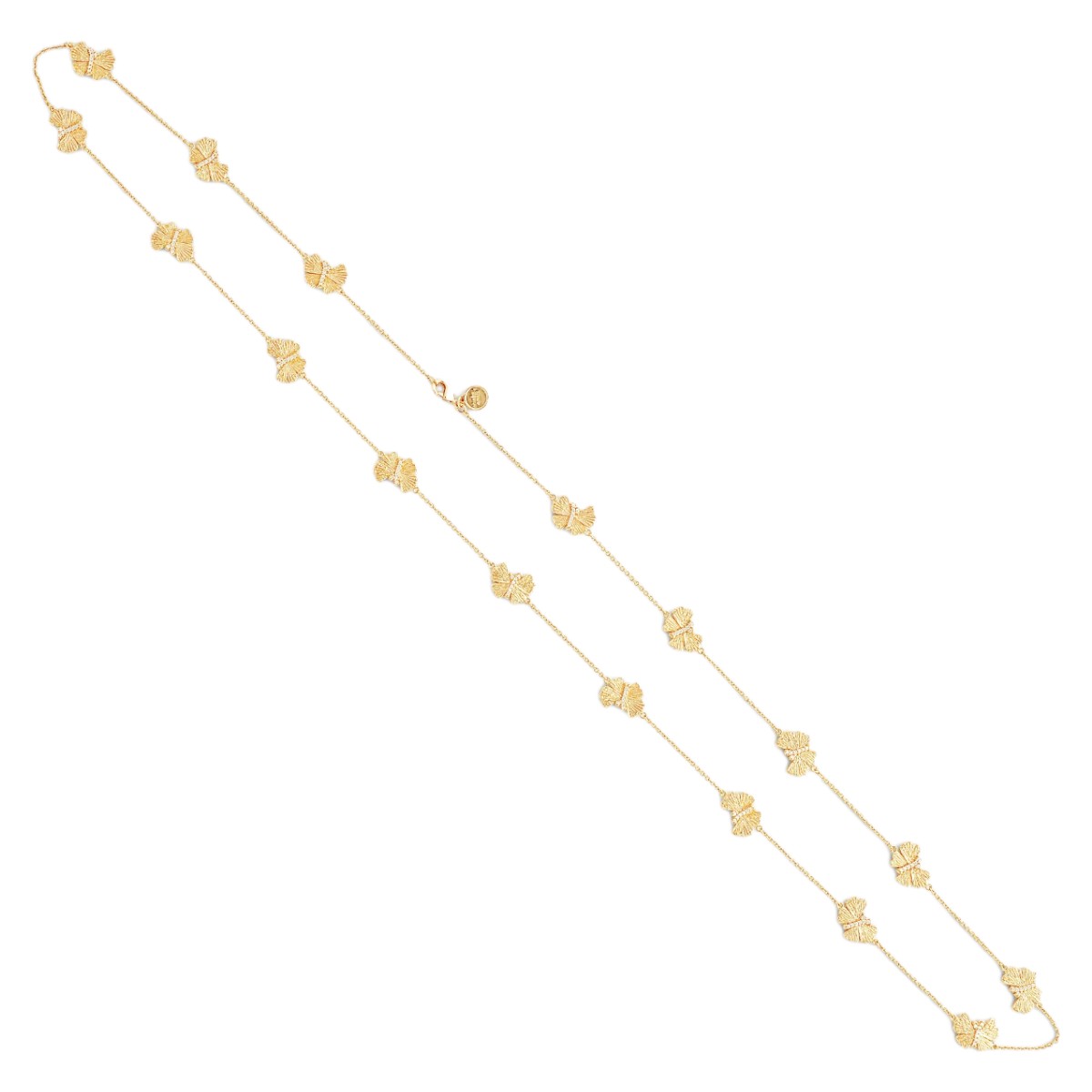 Anabel Aram Jewelry Butterfly Long Station Necklace, Yellow Gold Plated