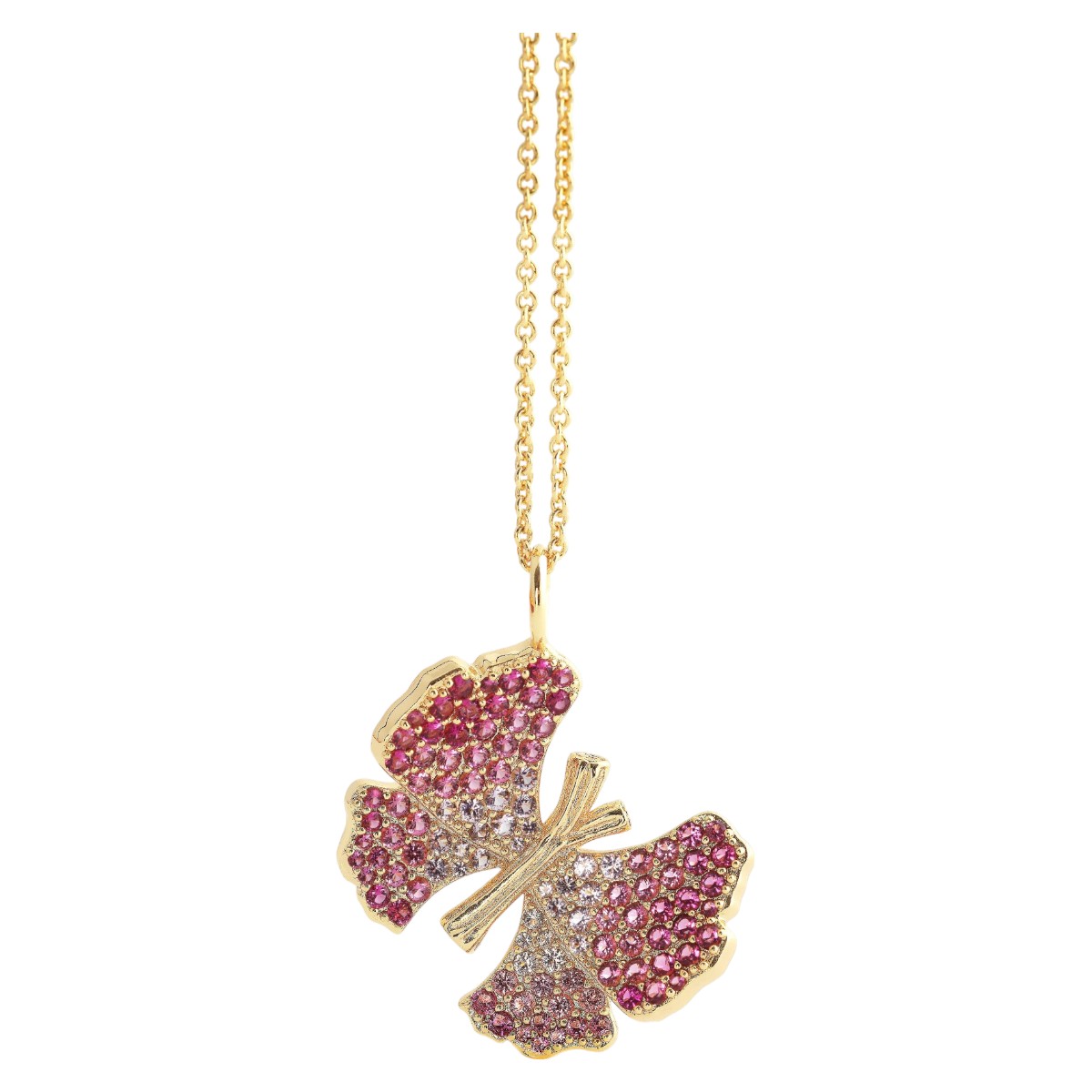 Anabel Aram Jewelry Butterfly Pave Necklace, Pink