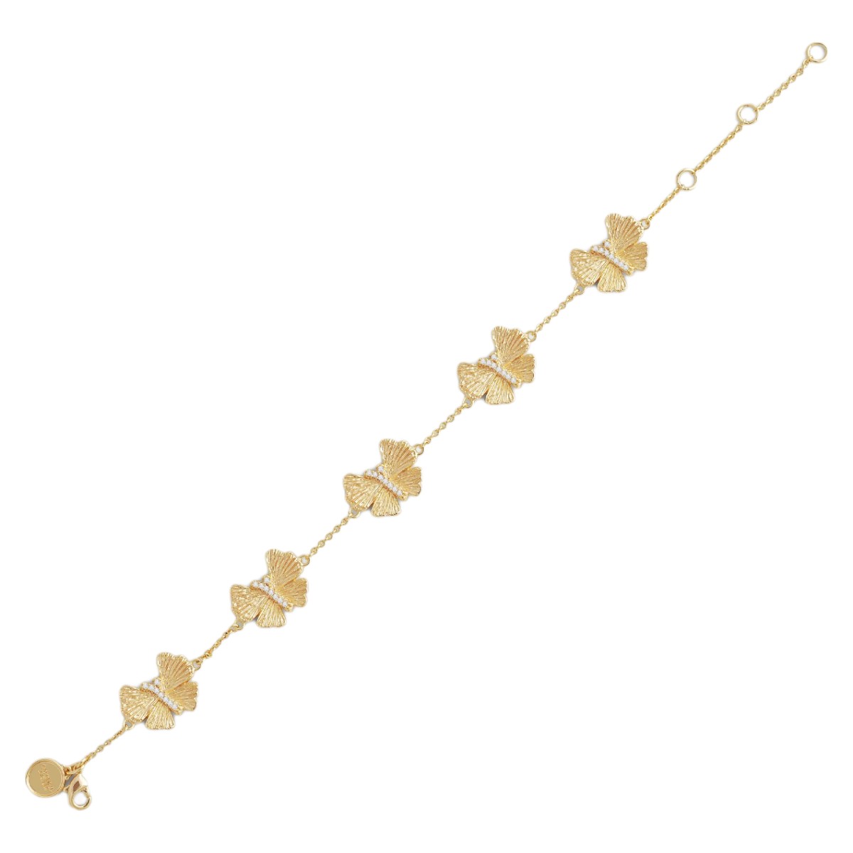 Anabel Aram Jewelry Butterfly Station Bracelet, Yellow Gold Plated