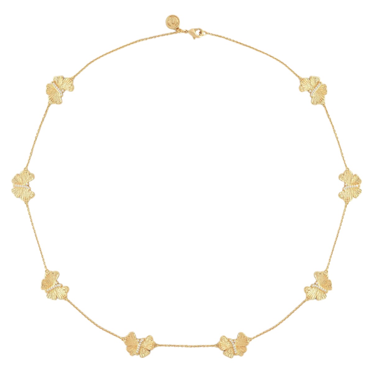 Anabel Aram Jewelry Butterfly Station Necklace, Yellow Gold Plated