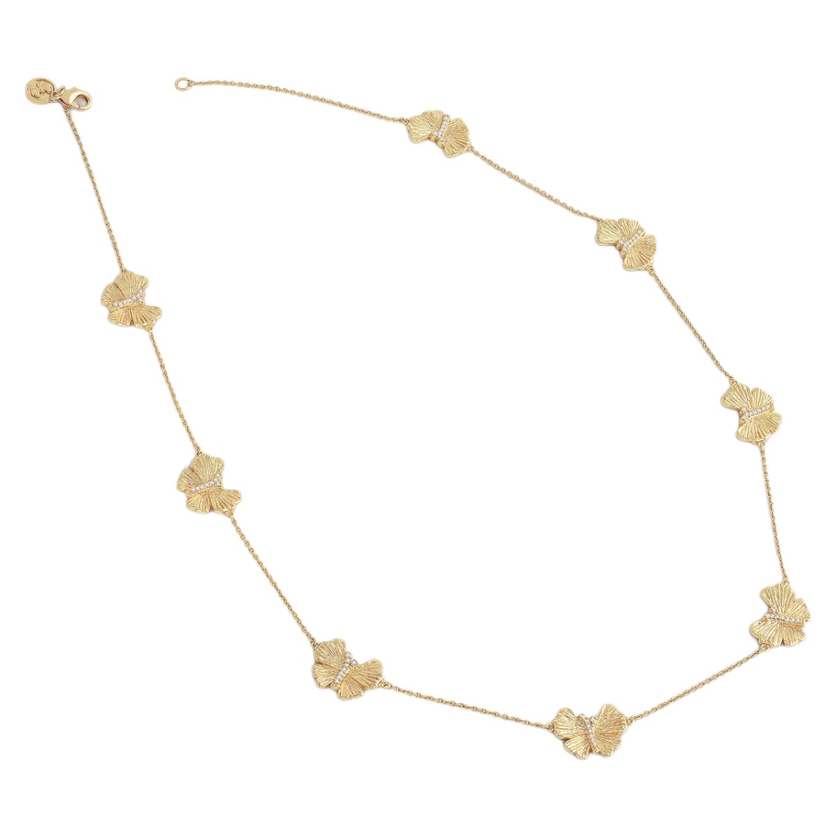 Anabel Aram Jewelry Butterfly Station Necklace, Yellow Gold Plated