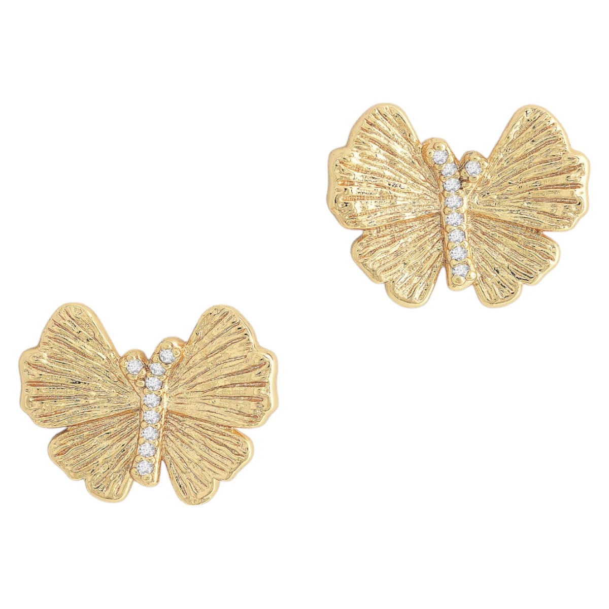 Anabel Aram Jewelry Butterfly Stud Earrings, Yellow Gold Plated