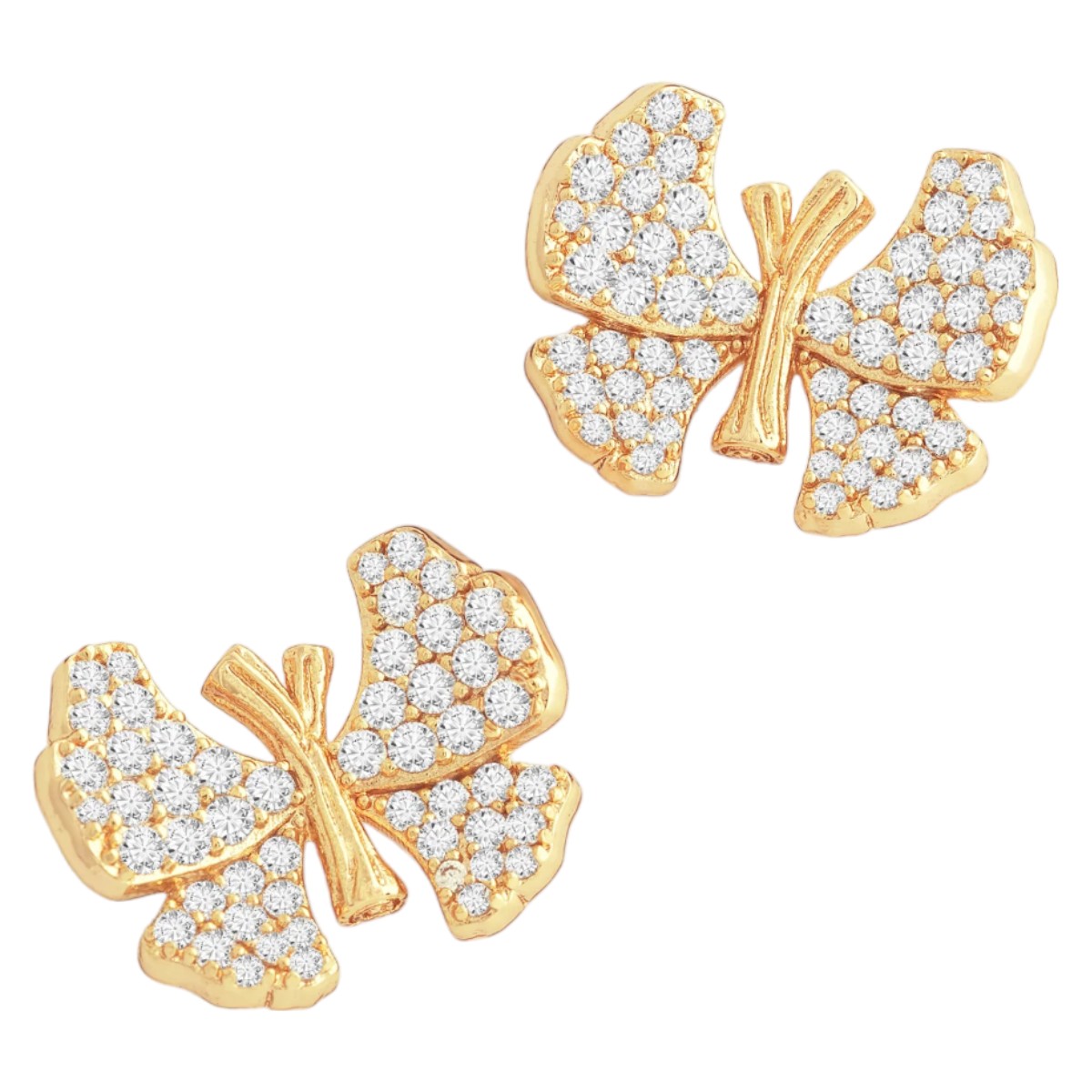 Anabel Aram Jewelry Butterfly Pave Stud Earrings, White