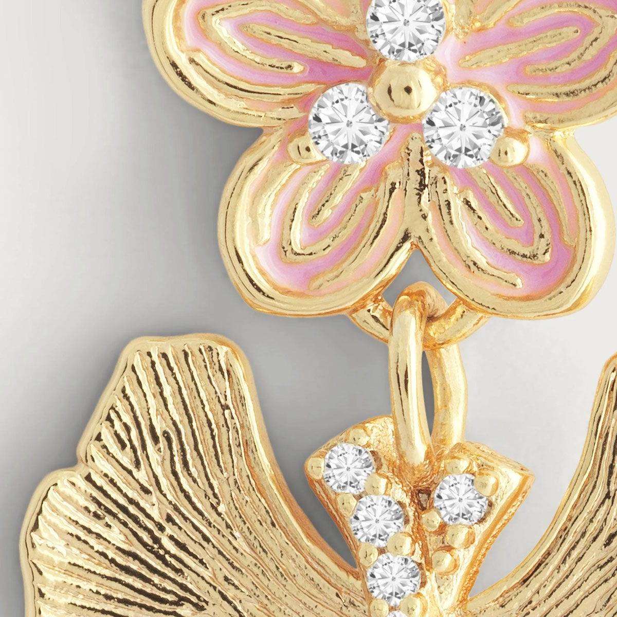 Anabel Aram Jewelry Butterfly With Enamel Flower Earrings