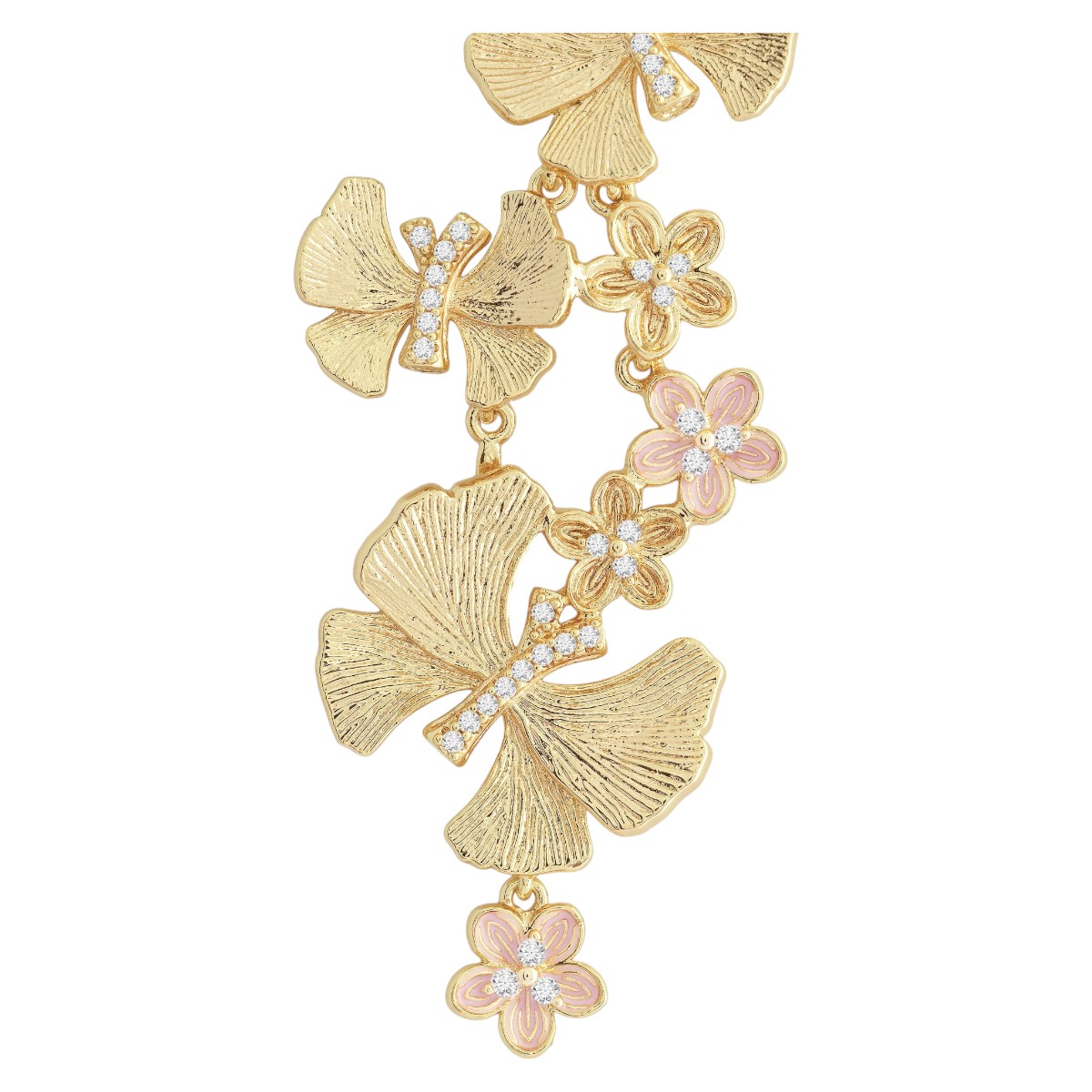 Anabel Aram Jewelry Butterfly With Flowers Dangle Earrings